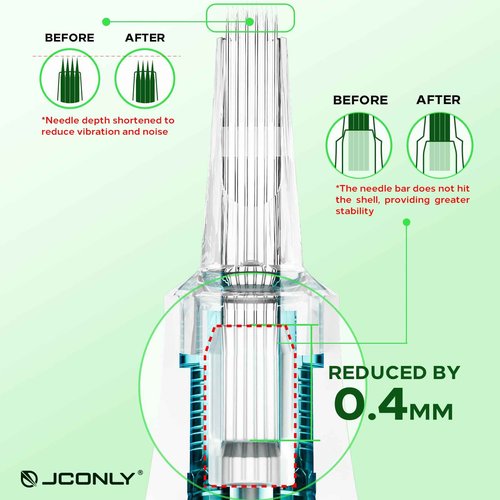VETAR Tattoo Cartridge Needles - 20Pcs Tattoo Needles 1207RL Round Liner #12 Standard Tattoo Cartridge Diameter 0.35mm Cartridges Tattoo Needles for Machine Kit Tattoo Supplies