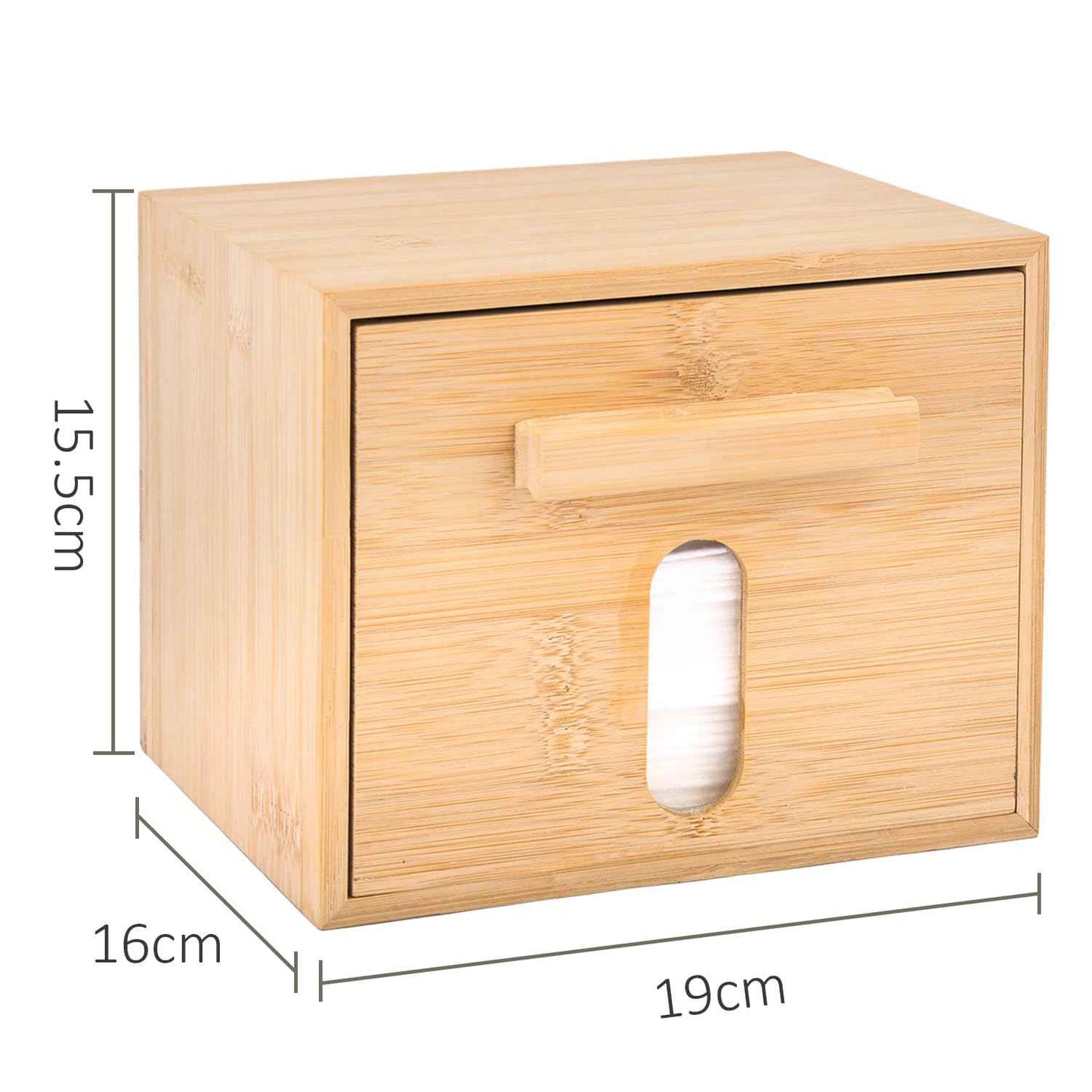 Catekro Bamboo Desk Organizer for Face Towel, Disposable Face Towel Storaged with Luxe Bamboo Box, Bamboo Box Multifunctional Bamboo Storage Box for Facial Towels