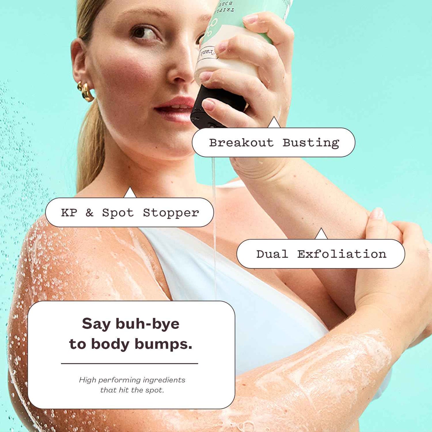 frank body Triple Acid Body Wash | Clears Body Acne & Smooths KP Bumps | Daily Exfoliating Cleanser with Lactic, Glycolic & PHA Acids | Vegan & Cruelty-Free | Rosemary Spa Scent | 250ml/8.45 fl oz