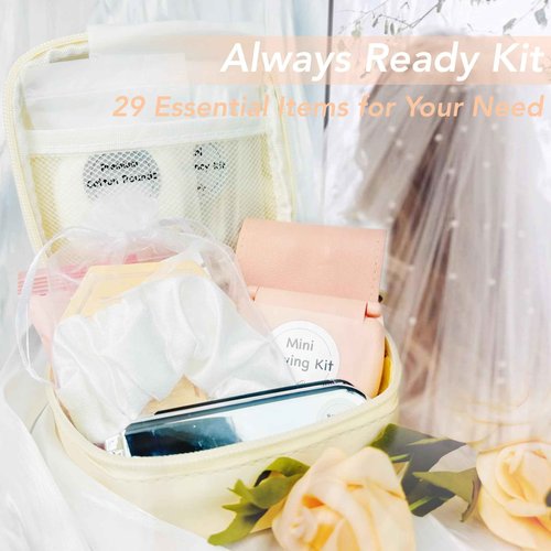 Women's Emergency Kit for Weddings 29 Essential Items for Brides Daily Use All in One Travel Kit Personal Care Survival Set for Team Bride (Queen Beige)