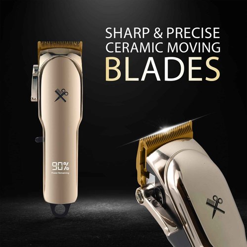 Cutting Edge Hair Clippers, Cordless Rechargeable Hair Clipper for Men & Women, Adjustable Taper, 6 Guide Combs, Hypoallergenic & Heat-Resistant Ceramic Blades, LCD Display, 90 Minute Run-Time