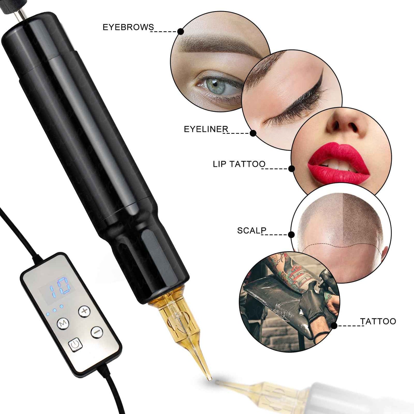 Scalp Micropigmentation Machine Kit – Professional SMP Hair Tattoo Machine with Adjustable Needles for Hairline Restoration