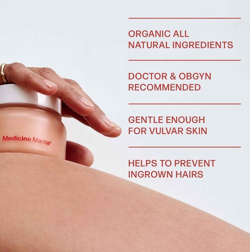 VMAGIC by Medicine Mama Grooming Polish – All-Natural Exfoliating Sugar Scrub – Preps Skin & Body for Grooming, Helps Prevent Ingrown Hairs – Brazilian Wax & Bikini Shave Aftercare – 4.5 oz