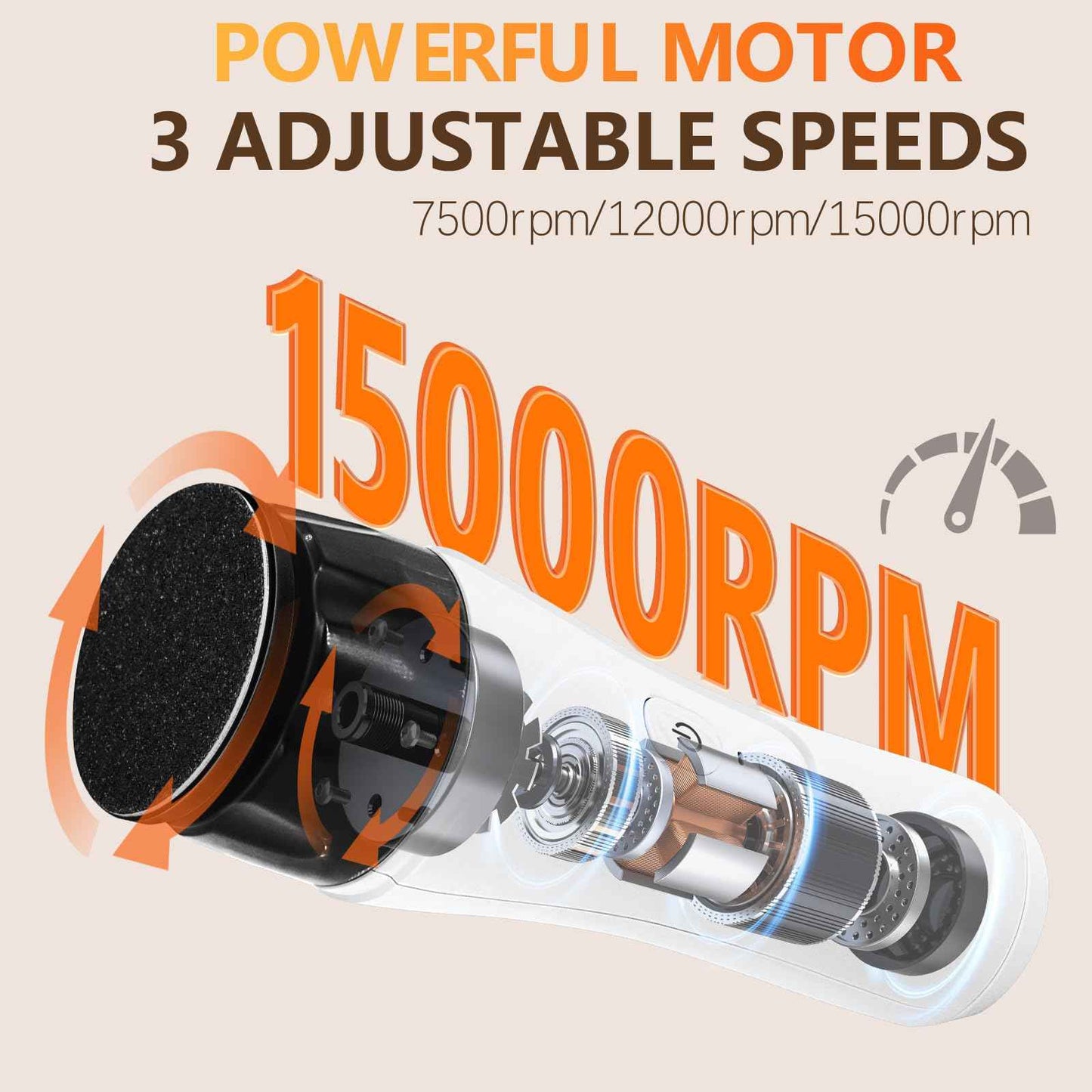 Electric Foot Callus Remover Rechargeable, High Speed Foot Sander, Powerful Portable Electric Foot File Pedicure Tools for Women Men Dead, Hard Cracked Dry Skin (White)