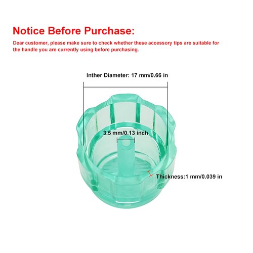 Elitzia 8pcs Professional Vortex Skincare Tip Set Multi-Shape Exfoliating Skin Cleaning Heads for Hydradermabrasion Machines (Cyan)