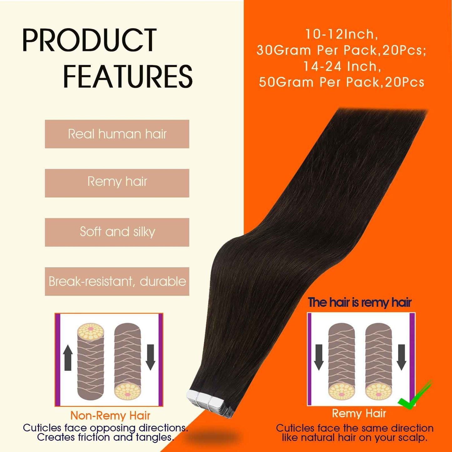 Full Shine 22Inch Tape in Hair Extensions Color 2 Darkest Brown Remy Hair Extensions Real Human Hair Tape in Double Sided Seamless Hair Extension 20Pcs 50g Invisible Human Hair Natural