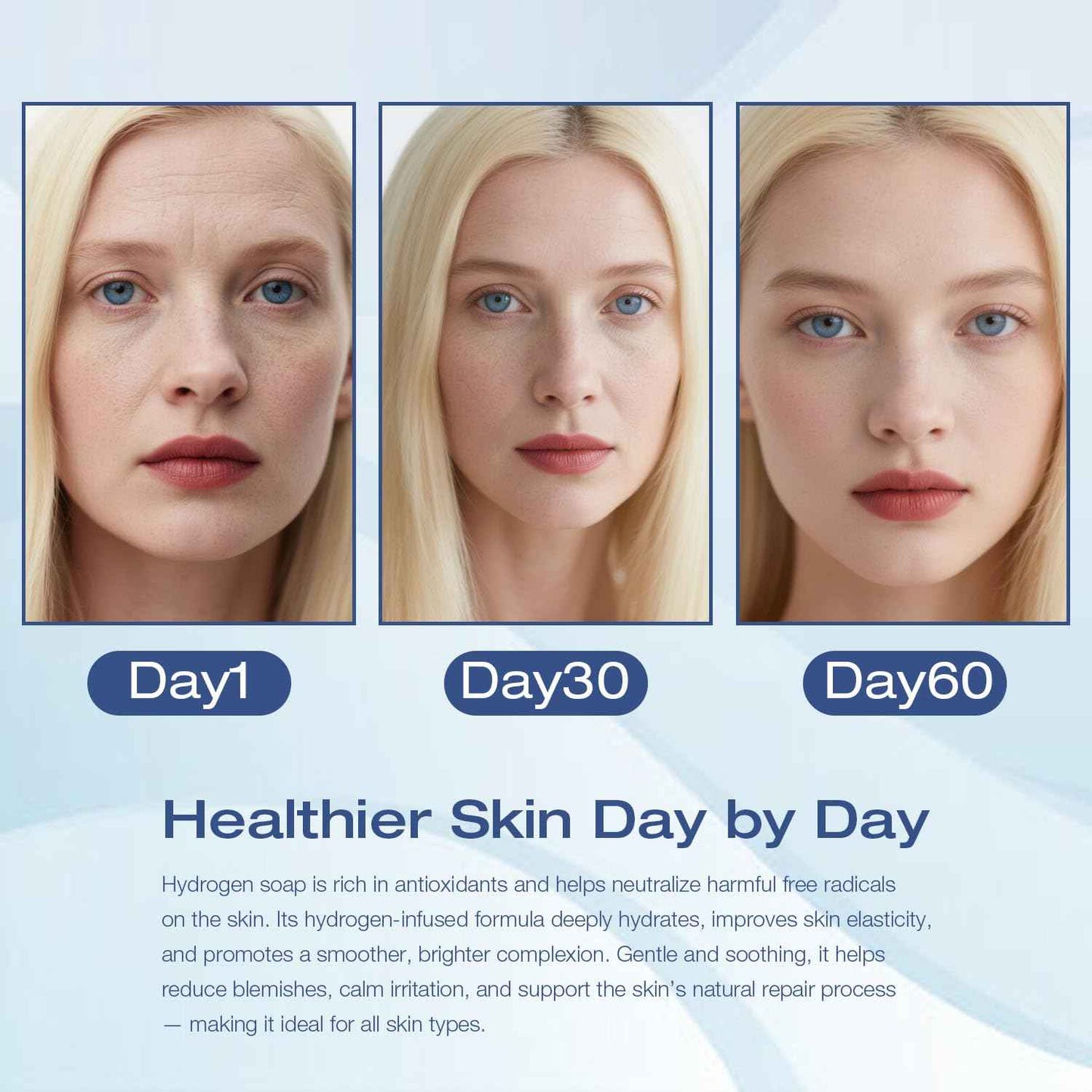 RUITN Hydrogen Bath Bar Soaps, H2 Soap Bar with Refreshing Botanical Scent, for Bathing, Washing Face & Hands, Deep Hydration & Anti-Aging for All Skin Types,Hydrogen-rich Face Soap 2 Bars