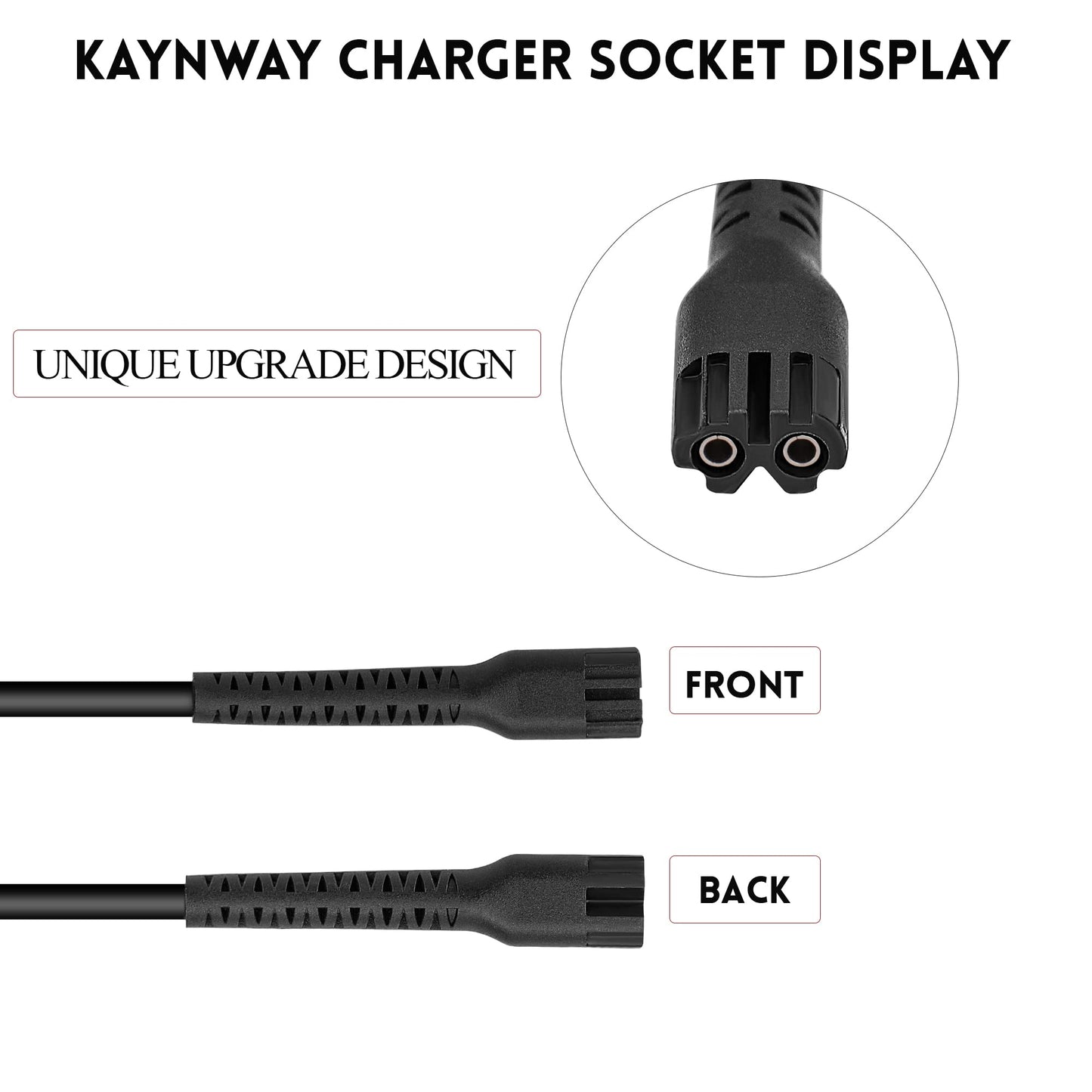 Kaynway for Wahl Cordless Clippers Charger, Professional Replacement 4V Clipper Charger Cord for All Wahl Magic Clip Senior Sterling-4 Designer 5-Star 8164 Finale Shaver (New and Old Versions)