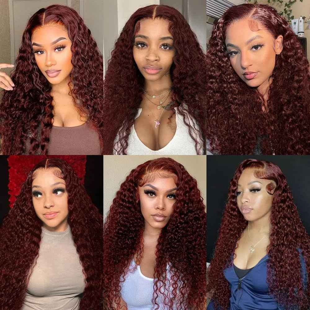 34 Inch Color 33 Copper Red Bundles Reddish Brown Kinky Curly Human Hair Bundle Unprocessed Peruvian Virgin Hair Bundle Brown Curly Wave Bundles for Women