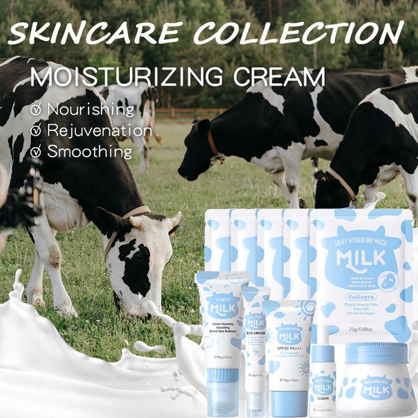 Milk Skincare Sets for Teen Girls,10IN1 Skin Care for Teens 10-12,Milk Skin Care Routine Kit for Women,Girls 10-12,Teen Skin Care Kit,Mother Day Gifts,Moisturizing & Gentle (One Size, Milk StyleB)