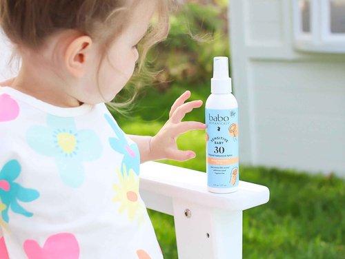 Babo Botanicals Sensitive Baby Mineral Sunscreen Spray SPF30 - Natural Zinc Oxide - Non-Aerosol – Face & Body - Fragrance-Free - Water Resistant - For Babies & Kids