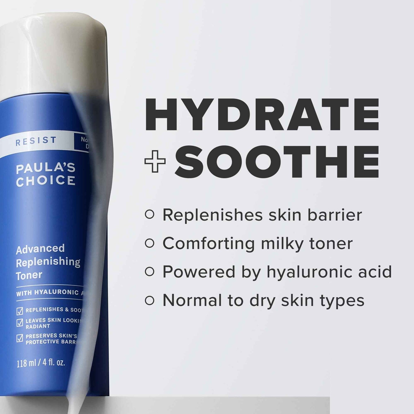 Paula's Choice Resist Advanced Replenishing Face Toner, Anti-Aging Facial Toner with Hyaluronic Acid, Vitamin C & E, Softens,Lightweight Hydration & Replenishes Dry Skin, Fragrance-Free, 4 fl oz