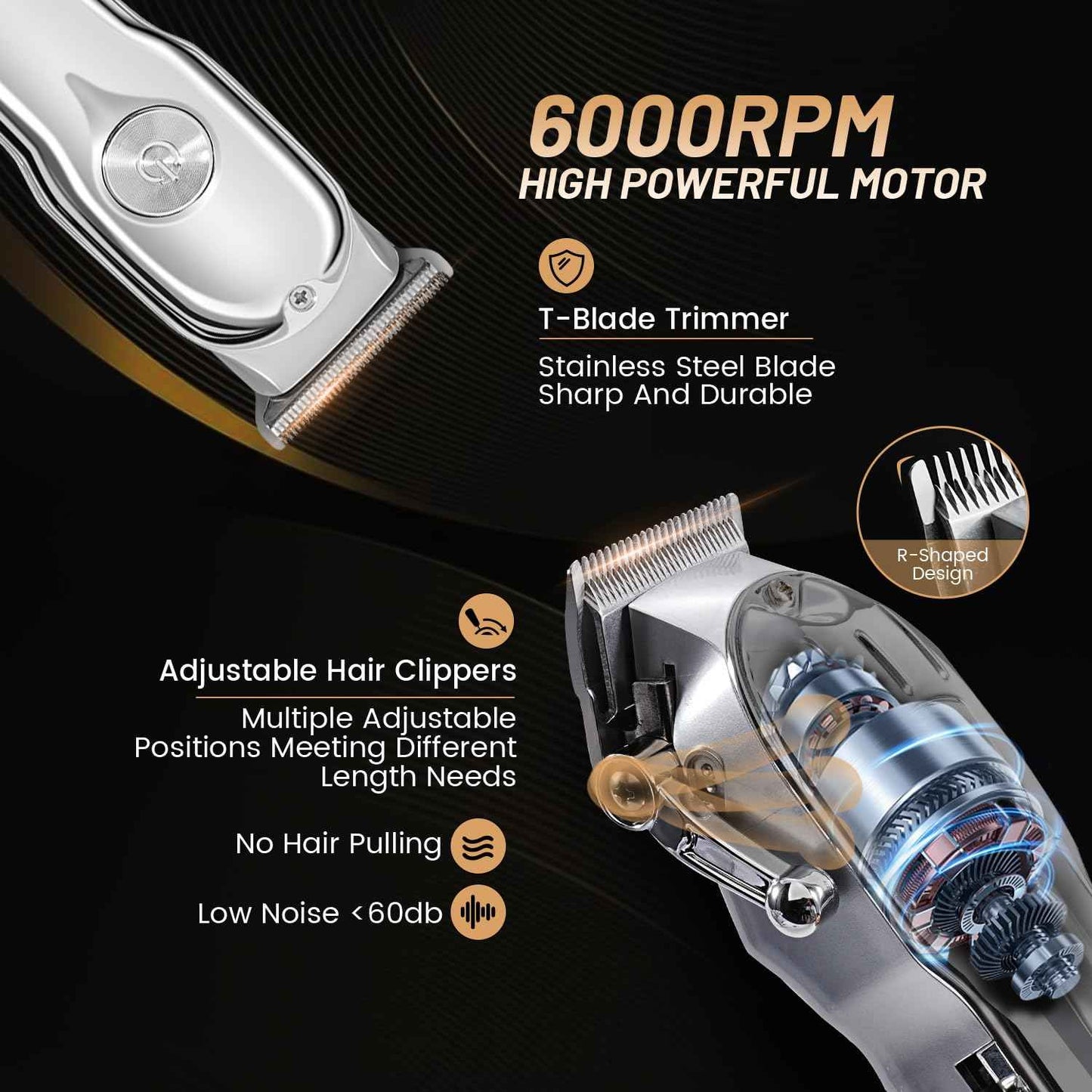 Mensure Hair Clippers for Men, Home Haircut Kit with Scissors, Comb & Guide Combs, Cordless Hair Trimmer Set for Family Use