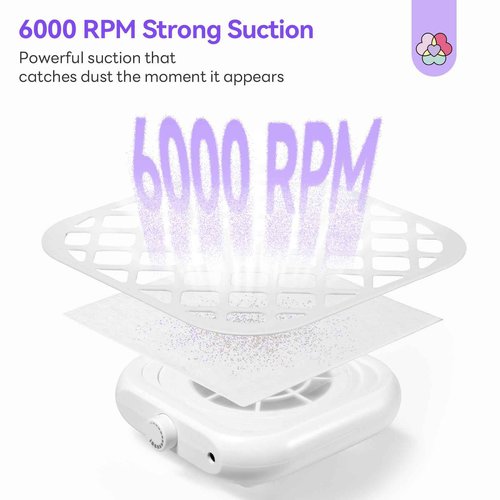 SAVILAND Nail Dust Collector:1000PA Dust Collector 5X Stronger Acrylic Dust Collector Nail Tech & Powerful Suction Nail Vacuum Dust Collector for Nail Tool 6000 RPM Nail Tech Must Have for Home Use