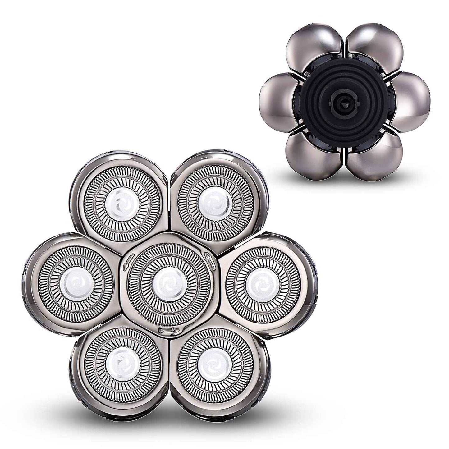 Replacement Head for Electric Shaver Mens Electric Razor Head 7D Close Head Shavers for Men Replacement Head Wet & Dry Bald Shavers Blades Waterproof Shavers Replacement Blades Head (Gold)