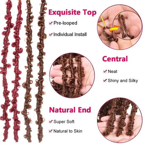 Beverlee Ombre Blonde Butterfly Locs Crochet Hair Short 6 Packs Crochet Bob Hair 12 Inch Messy Distressed Faux Locs Crochet Braids Pre-twisted Soft Locs Hair for Women #T27…