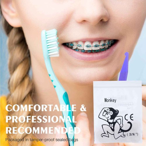 ANNWAH 500 pcs Rubber Bands for Braces,elastics for braces Fox 4.5 Ounces,Heavy Rubber Traction Bands 1/4" (100 Pieces/Pack)