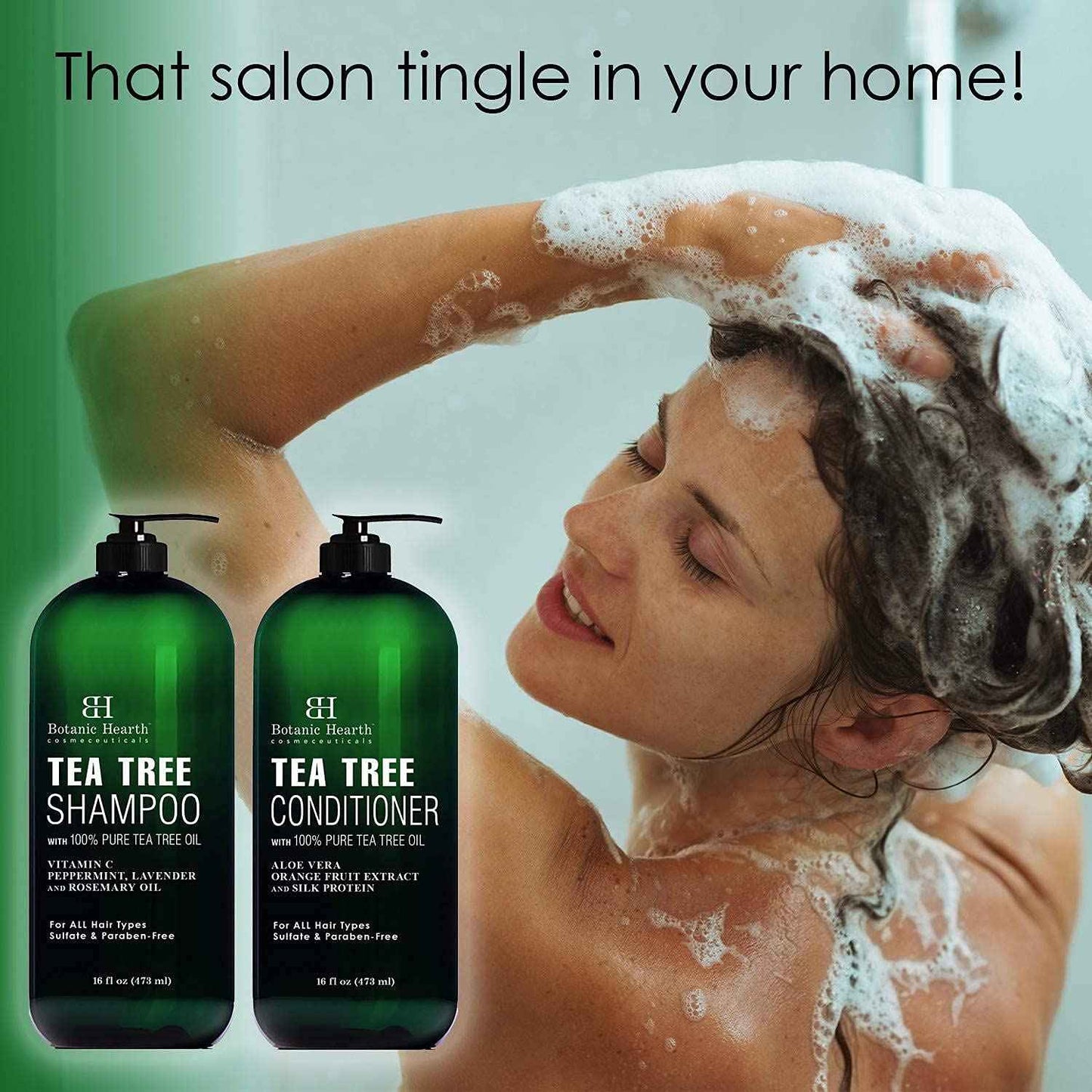 Botanic Hearth Tea Tree Hair Mask, Shampoo & Conditioner Set (16 oz each) Bundle