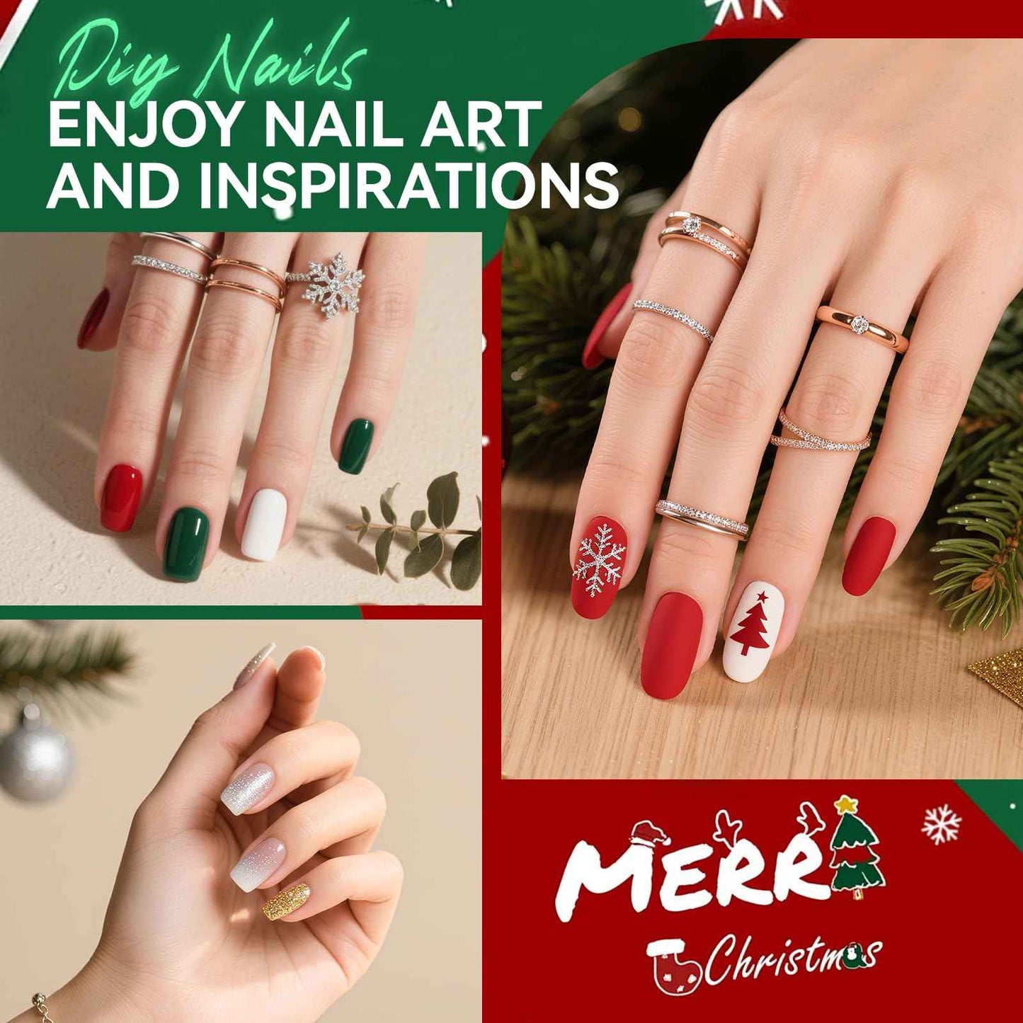 Gelike EC Christmas Gel Polish Set: Highly Pigmented Gel Nail Polish with Hema Free Base Top Coat and Greeting Color Cards 12pcs 16ML Big Bottle for Young Women - Festival Gift & DIY at Home