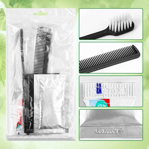 Toiletry Kits Disposable Travel Size Personal Hygiene Kits for Homeless Care Package Supplies in Bulk Toiletries Set Essential Women Men Hotel Guest Charity,Camping,Travel, Apartment 5 in 1(60 Pack)