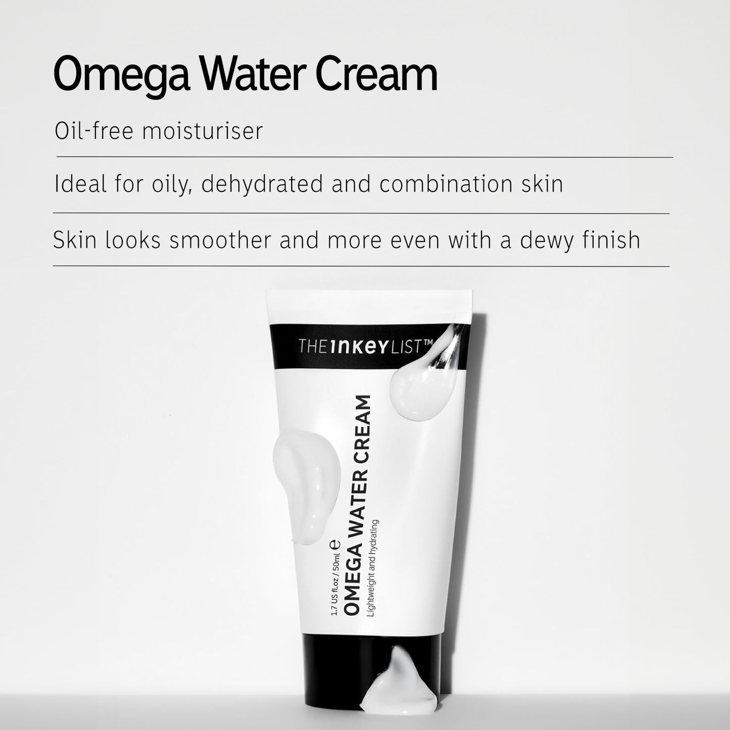 The INKEY List Omega Water Cream Moisturizer, 1.69 fl oz (2 Pack)