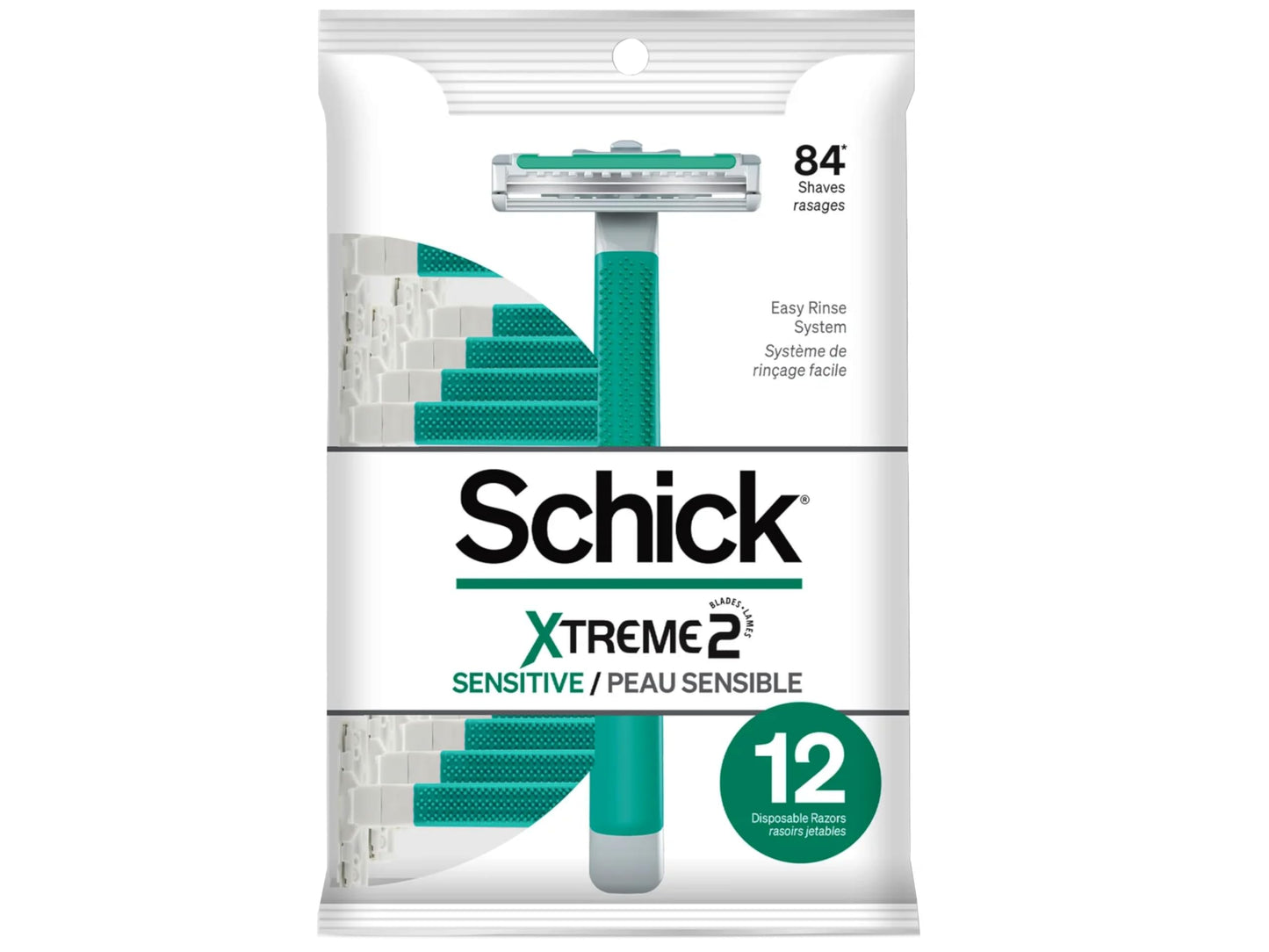 Schick ST2 Disposable Razor, Sensitive for Men, 12-Count Packages (Pack of 3)