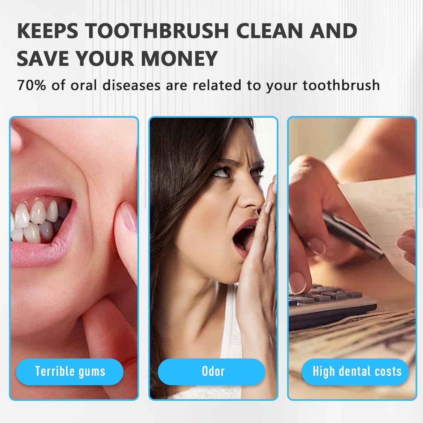 UWTLFCE UV-C Toothbrush Sanitizer Case for Travel, Portable Sanitizer and Holder Universal Fits Electric and Manual Brush Heads, Smart Automatic Operation