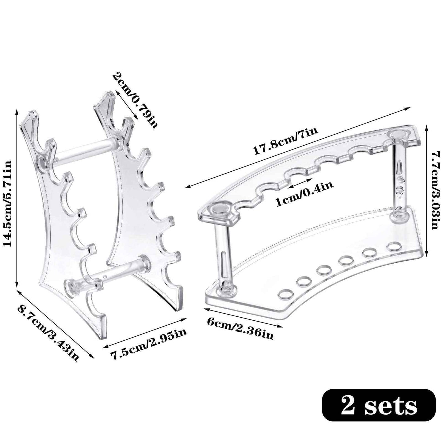 Teling 4 Pieces Pen Display Stand Acrylic pen Holder Clear Pen Stand Rack Organizer Nail Brush Holder Stand for Make Up Brush