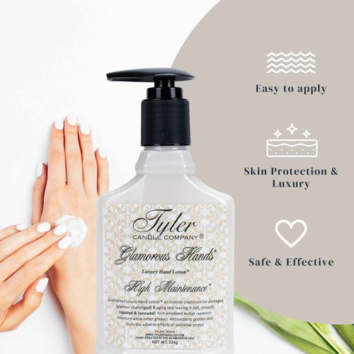 Worldwide Nutrition Bundle: Tyler High Maintenance Hand Lotion - Scented and Small Hand Cream For Dry Hands - 8 Oz Travel Size Luxury Hand Moisturizer and Multi-Purpose Key Chain