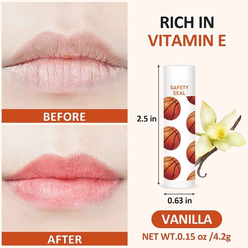 DMSKY 60 Pcs Lip Balm Bulk, Basketball Party Favors for Team Gifts for Players Teen Girls Boys Sports Party Supplies