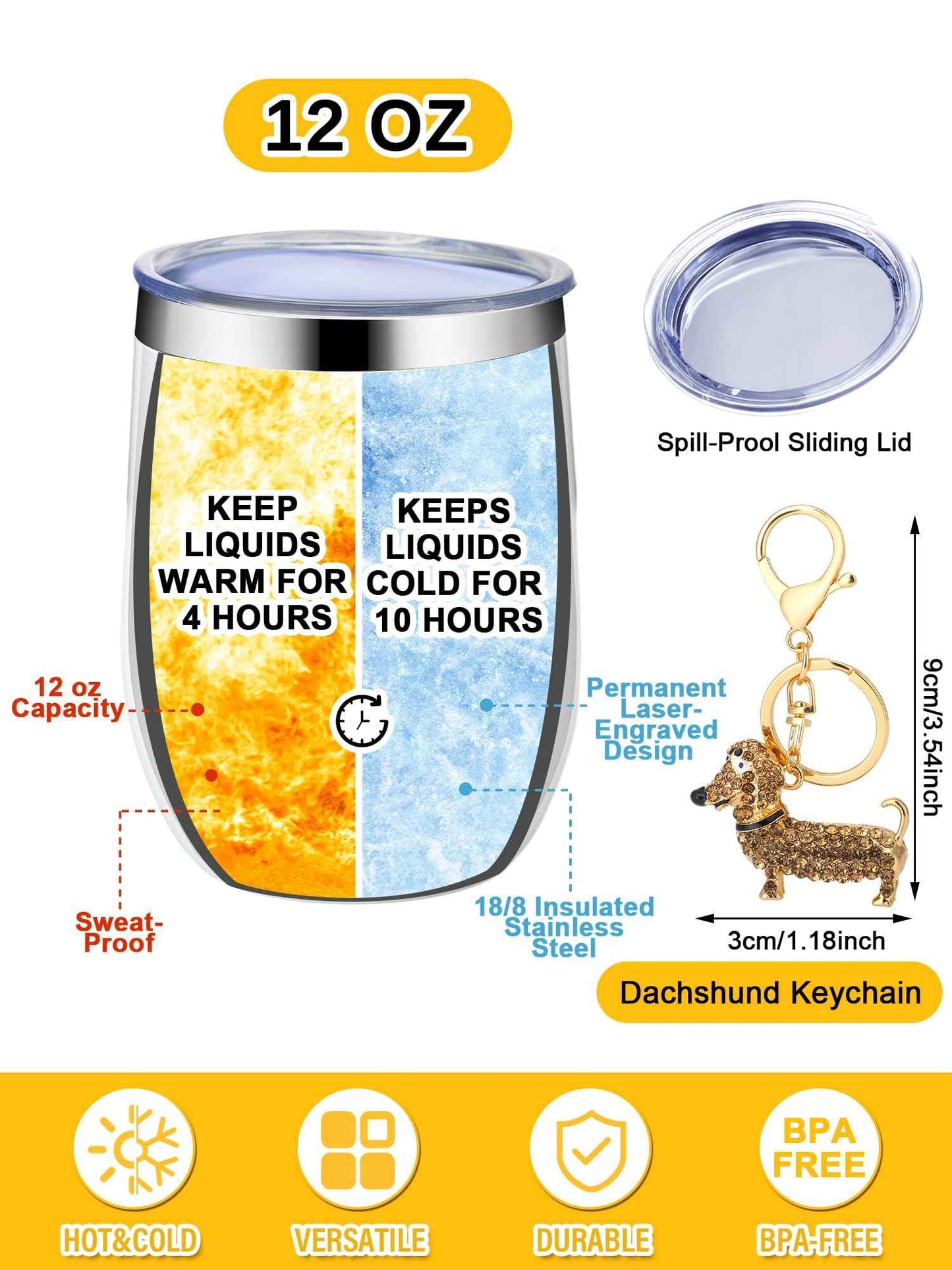 Abbylike Dachshund Gifts for Women Weiner Dog Tote Bag Cosmetic Bag Cup Keychain and Socks for Dachshund Dog Lover Mom