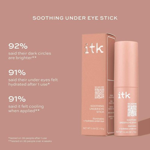 ITK Skincare Eye Cream Set - Caffeine Infused Under Eye Stick + Anti Aging Day + Night Eye Cream with Vitamin C and Ceramides - Brighten + Depuff - Hydrate, Firm + Reduce Puffiness - Skincare Set