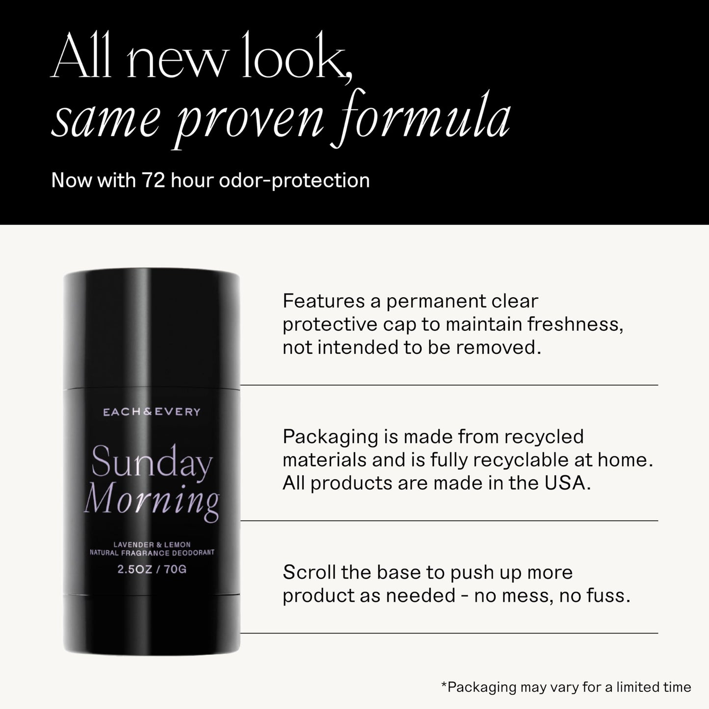 Each & Every Aluminum Free Deodorant for Women & Men, Lavender & Lemon - All Natural Deodorant for Sensitive Skin, EWG Verified - Clean, Baking Soda-Free, Plant-Based Fragrance - 2.5oz, 2 Pack