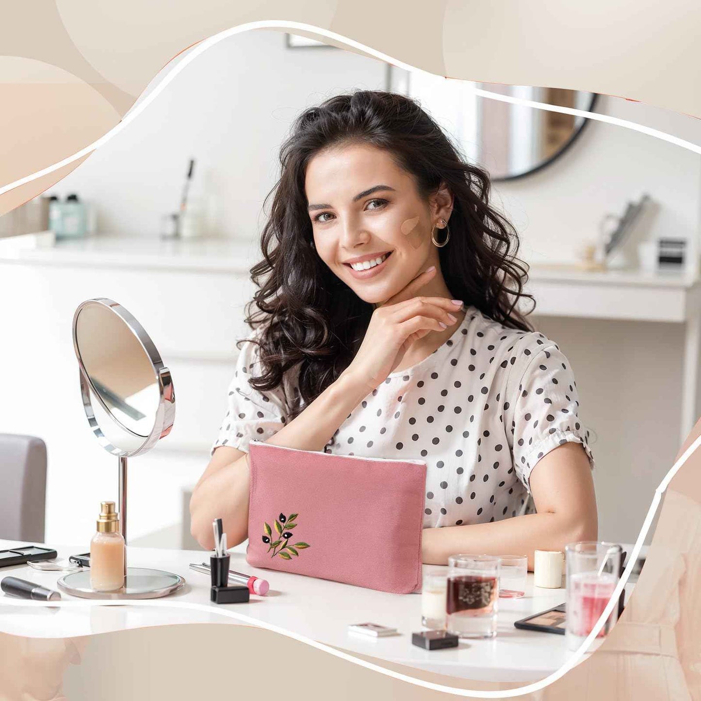 Locmeo 20 Pcs Morandi Makeup Bags Bulk for Women Blank DIY Cosmetic Bag Plain Pencil Pouch with Zipper for Travel Toiletry Wedding Teacher Women Business Beach