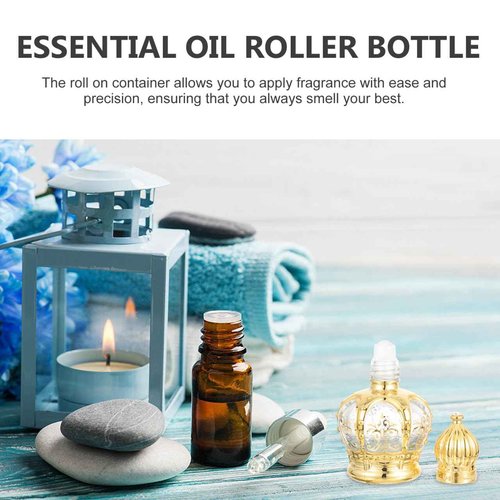 DOITOOL 2 Pack Glass Holy Water Bottles 10ml Empty Holy Water Containers Refillable Glass Roll on Bottles Essential Oil Containers for Catholic Christian Baptism Party Church