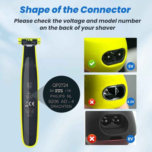 5V Charger for Philips Norelco Shaver S3243/91 X3001/90 S7887/82 X3052/91 S5880/81 S1016/90, with 3.3 ft Power Cord
