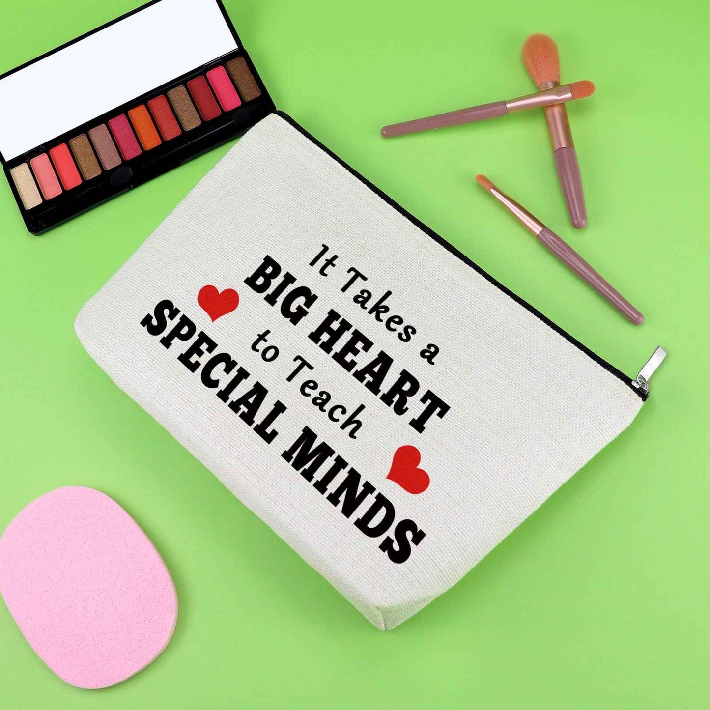 Gevody Special Ed Teacher Appreciation Gifts Special Education Cosmetic Bag Thank You Gifts for Asl Disabler Sped Autism Teacher Coworker Makeup Bag Teaching Cosmetic Pouch Christmas Birthday Present