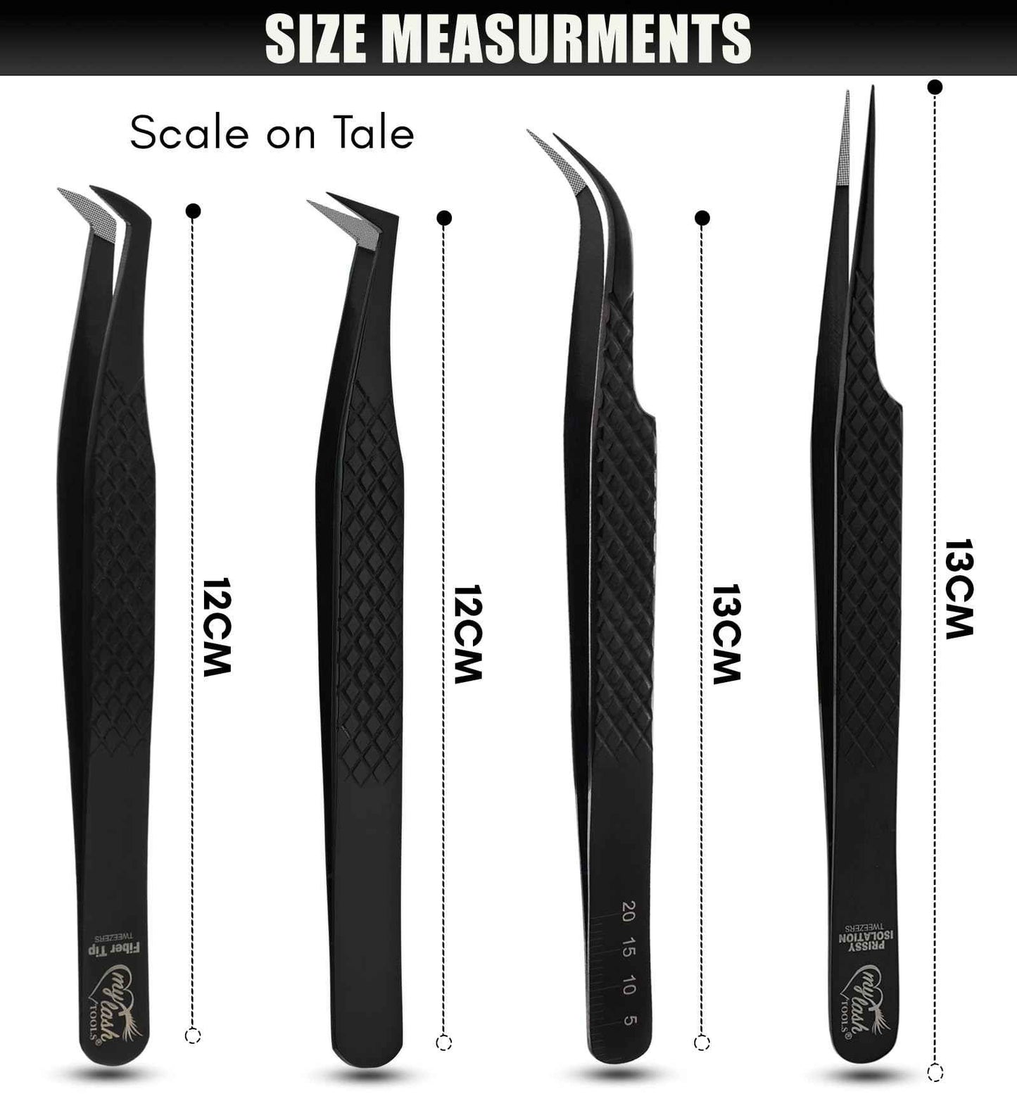 My Lash Tools Eyelash Extension Tweezers Fiber Tip Lash Tweezers, Precision Boot Fiber Tip Volume Tweezers for Lash Extensions Japanese Steel Curved & Isolation Tweezer pinzas para pestaas (4pcs Set)