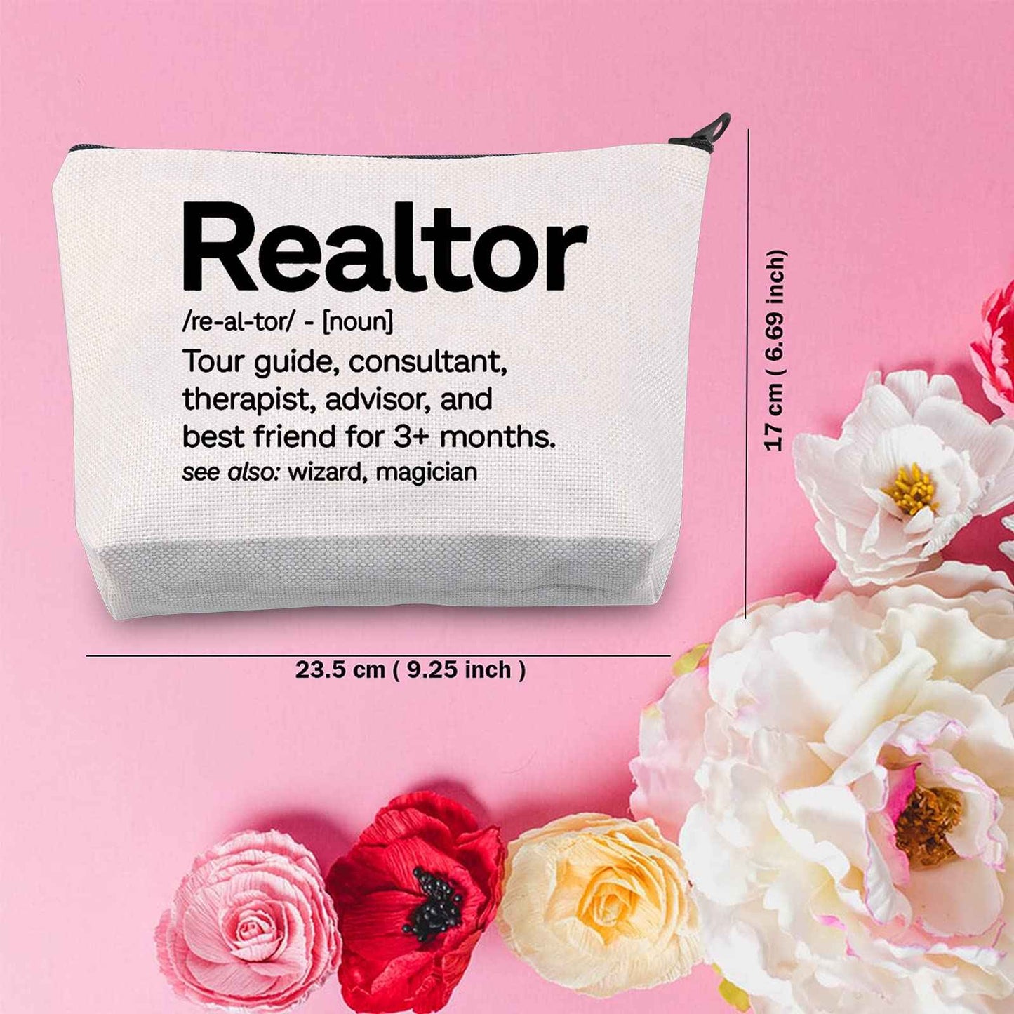 TSOTMO Realtor Makeup Bag Real Estate Agent Bag Seller Marketing Guide Gift Realtor Survival Kit Bag for Officers Thank You Gift