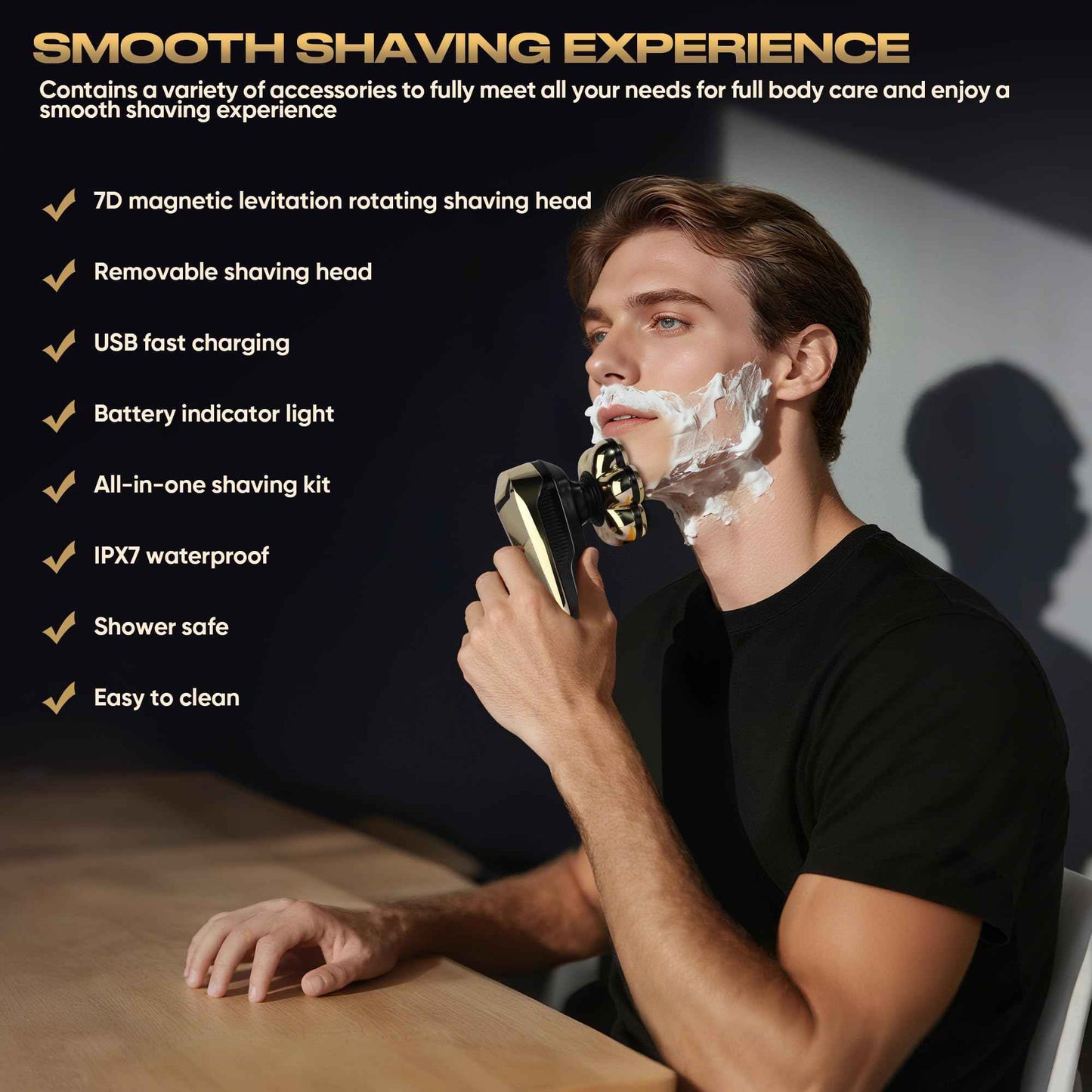 Electric Shaver for Women, Electric Razor with 7D Magnetic Shaver Heads, Wet Dry Waterproof Bald Head Trimmer Kit for Women & Men, Nose Ear Hair Trimmer, USB Rechargeable Clippers, Pink