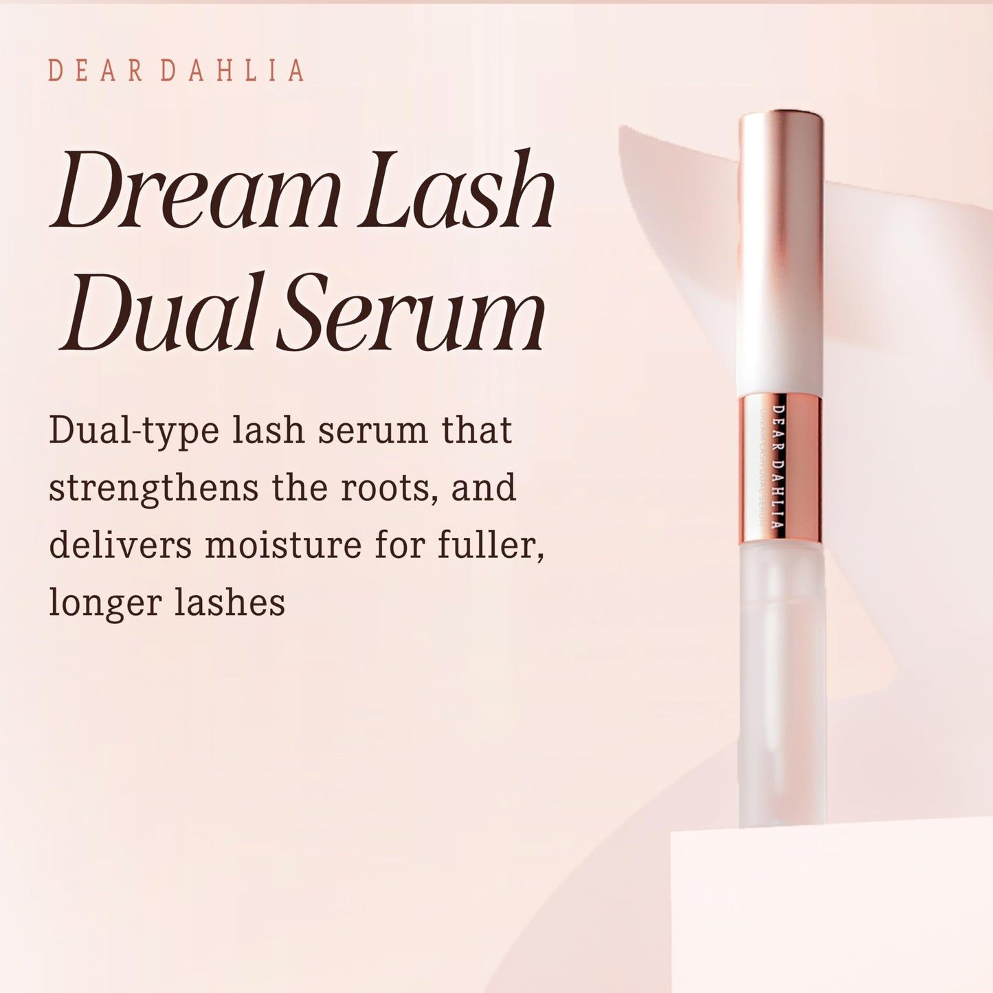DEARDAHLIA Dream Lash Dual Serum, 9mL - Premium Eyelash Enhancer for Longer, Fuller, Thicker Lashes. Non-Irritating Formula, Hydrating & Healthy-Looking, Easy Application