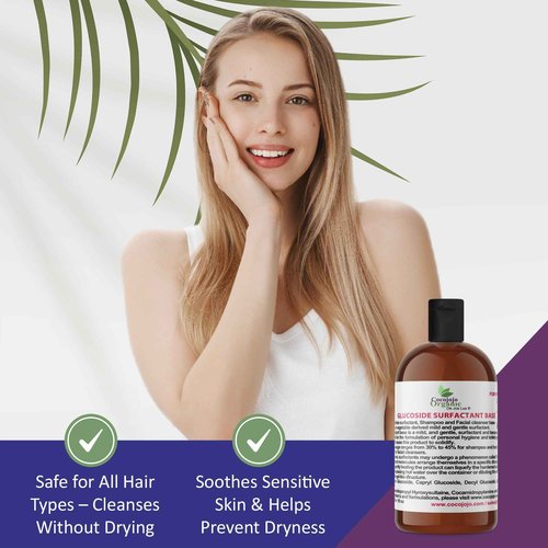 cocojojo Coco Glucoside Natural Surfactant - Surfactants for Soap Making DIY Shower Gel, Skin Care, Body and Face Wash, Plant Derived, Natural - 16 Oz