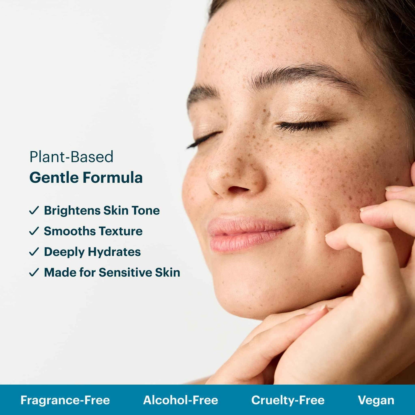 Daily Renewal Serum – Hydrating Facial Serum with Bakuchiol, Peptides & Vitamin C – Brightening & Smoothing Serum for Sensitive Skin – 1 fl oz