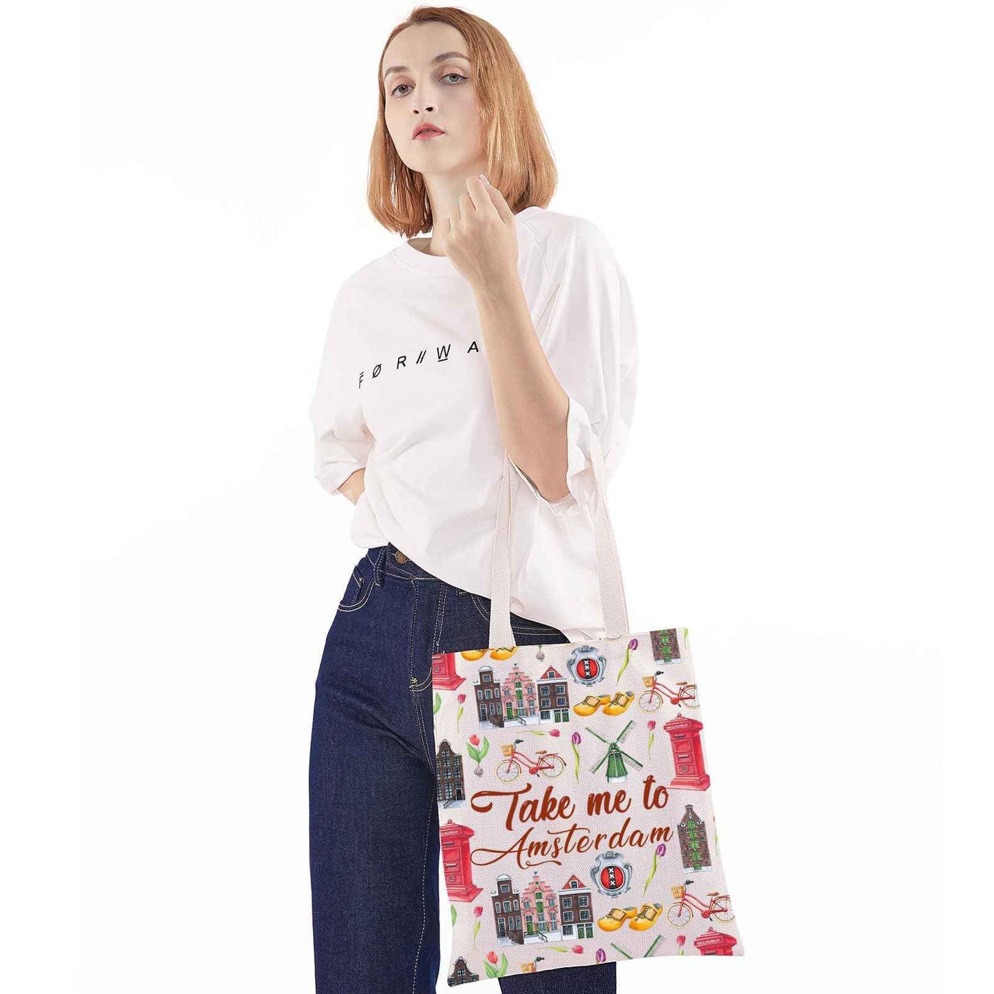 WZMPA Amsterdam Netherlands Travel Cosmetic Bag Amsterdam Souvenir Gift Take Me To Amsterdam Zipper Pouch Bag Amsterdam Travel Merchandise (Take Amsterdam TG)