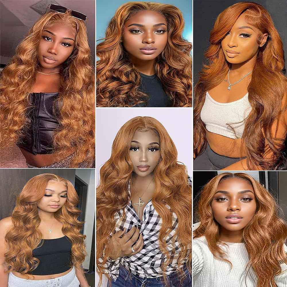 Body Wave Human Hair Bundles 14 16 18 Inch #30 Light Brown Bundles Human Hair 12A Unprocessed Native Virgin Hair 100/PC 3 Extensions Wet and Wavy Weave for Women