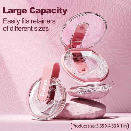 Dukya Retainer Case - mouth guard and Orthodontic Aligner Case, Adjustable air holes, Fashion, Multifunctional Portable Box - Sakura Pink