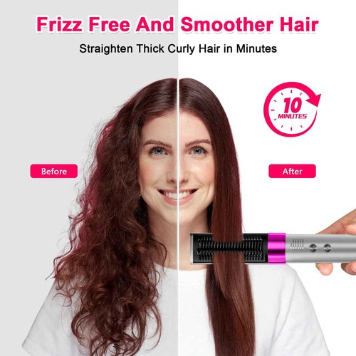Pourcare 2-in-1 Straightening Heated Comb Three Adjustable Temperature Settings Includes Gloves and Hair Clips Create Silky Smooth Hair just for You