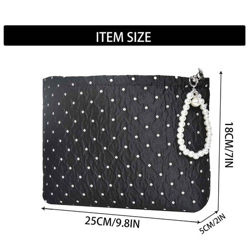 KeYaMee Makeup Bag Travel Cosmetic Bags for Purse Women Organizer Pouch Toiletry Bags with Zipper Large Capacity 037 polka