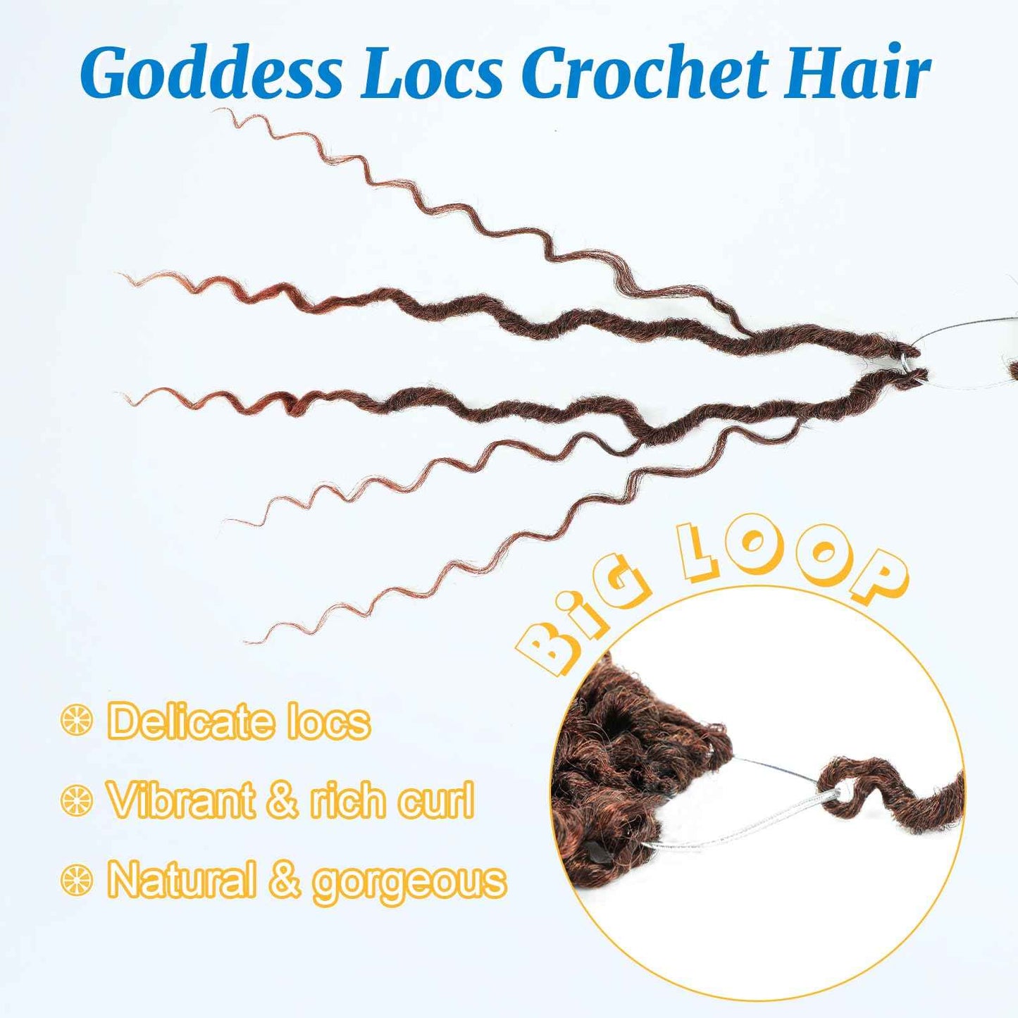 Forevery Goddess Locs Crochet Hair 18 Inch Faux Locs Crochet Hair for Black Women PreLooped 6 Packs Crochet Locs With Curly Ends T350