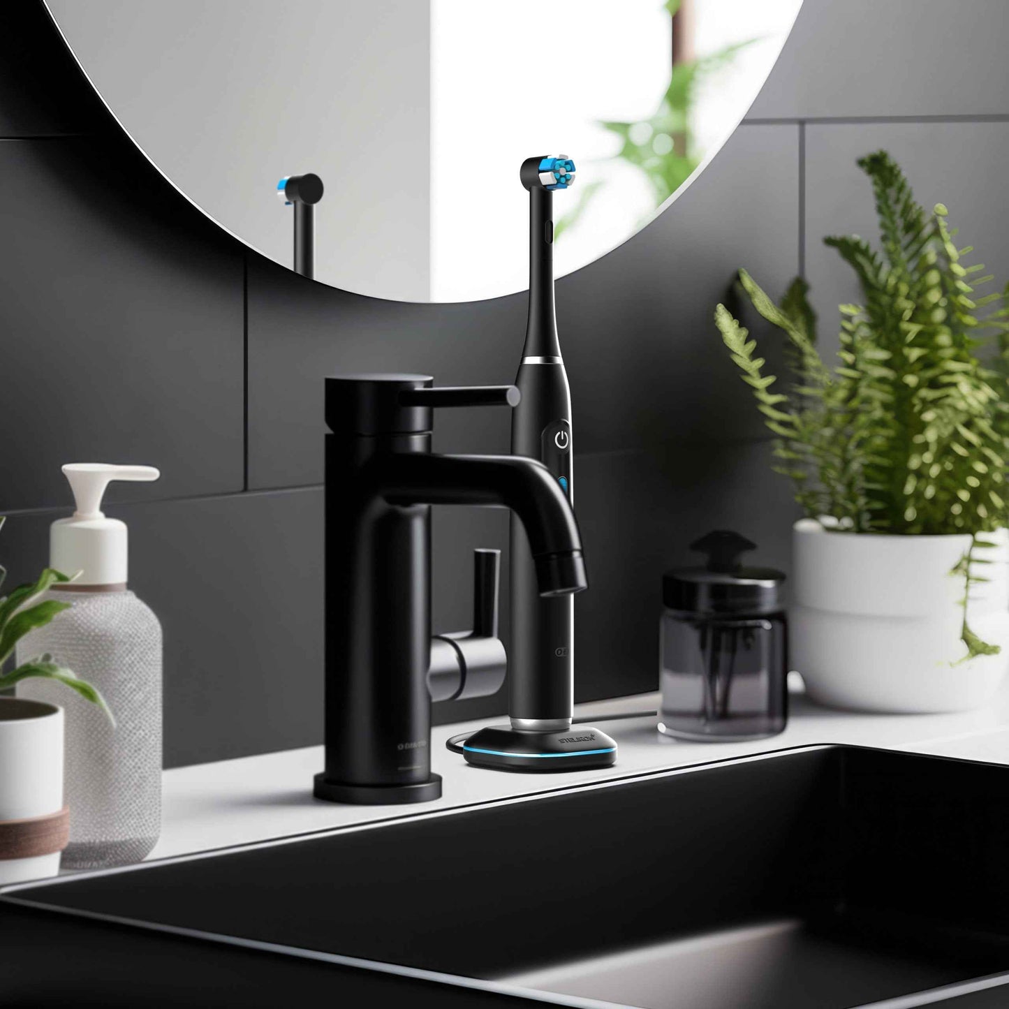 Charger Replacement for OralB iO Electric Toothbrush (Series 7,8, 9,10) Magnetic Charging Base - Travel Friendly, USB Powered, Black (Single)